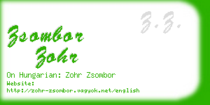 zsombor zohr business card